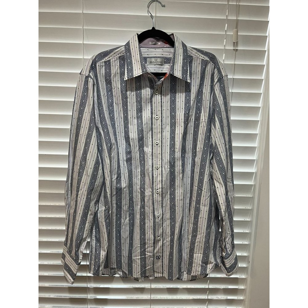 Bugatchi Paisley and Floral Button Up Dress Shirt -‎ Size XXL
